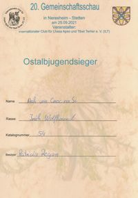 Ash Neresheim 2021 Urkunde Ostalbjugendsieger